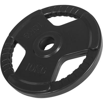 Vægtskive 50 mm gummi med greb 10 kg