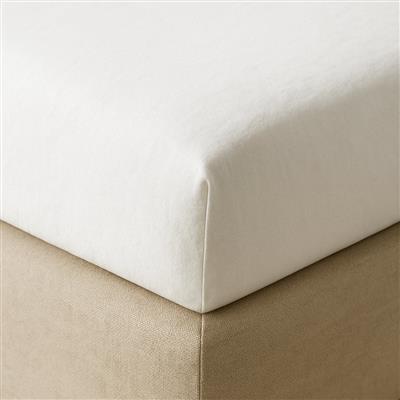 Faconlagen i bomuld - Hvid - 90 x 200 x 25 cm