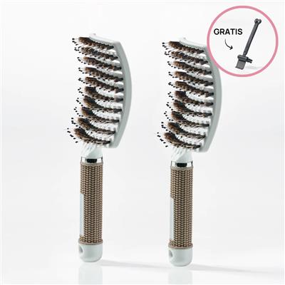 2 stk. Curved Paddle Brush + G